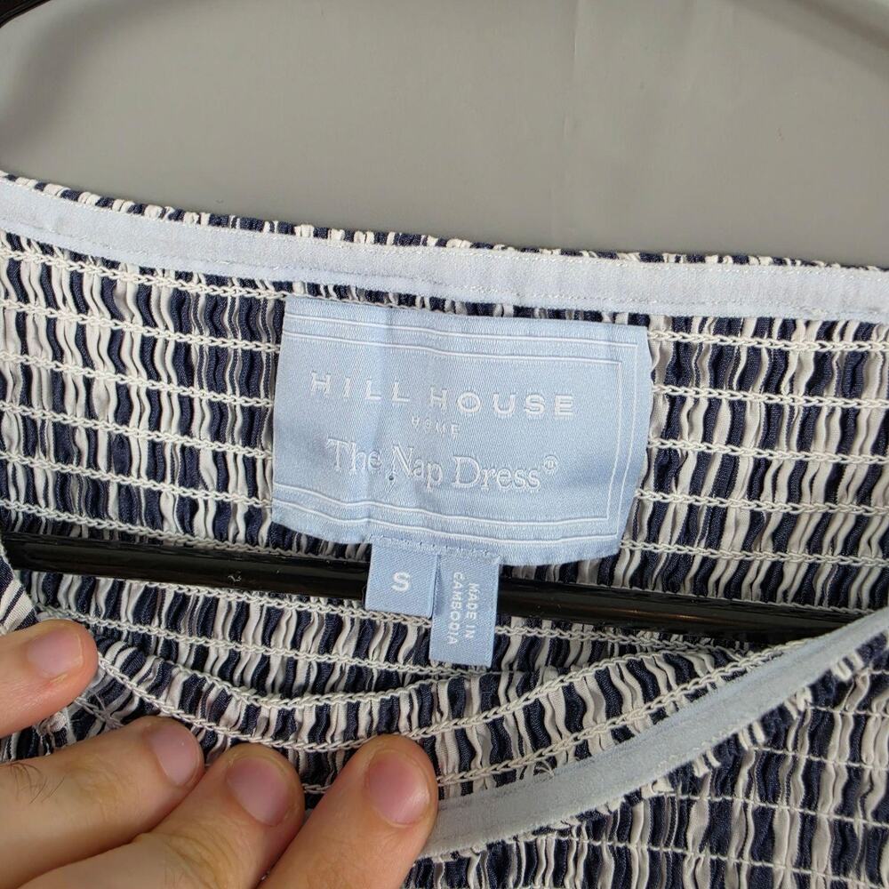 Hill House Home Dress Small Cosima Nap Sand Gingham Striped Maxi Blue Romantic - Picture 8 of 12